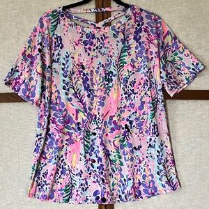 See in Love Freckle Poppy Boutique Floral Top with Criss Cross Detail